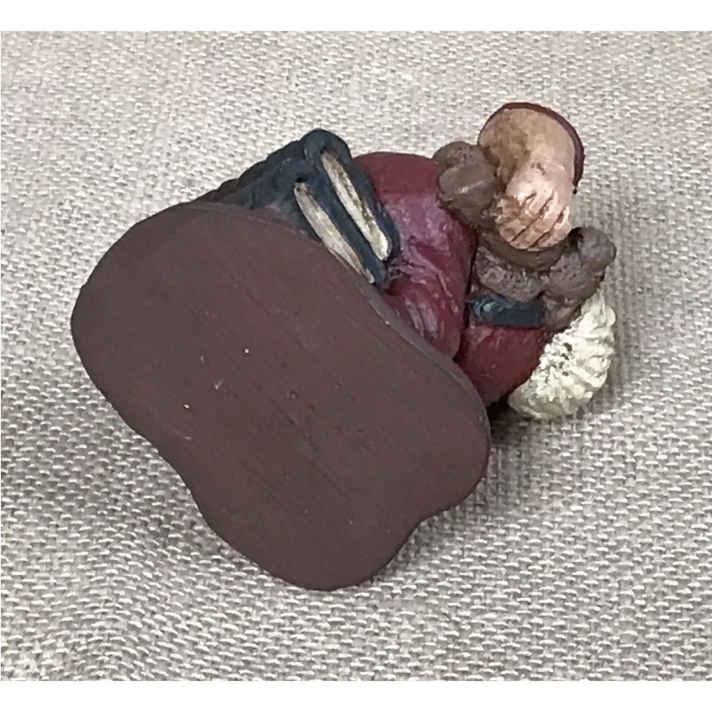 Santa Claus On Books Resin Figurine Rustic Christmas Farmhouse Cottage Core